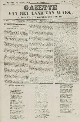 Gazette van het Land van Waes 15/02/1846